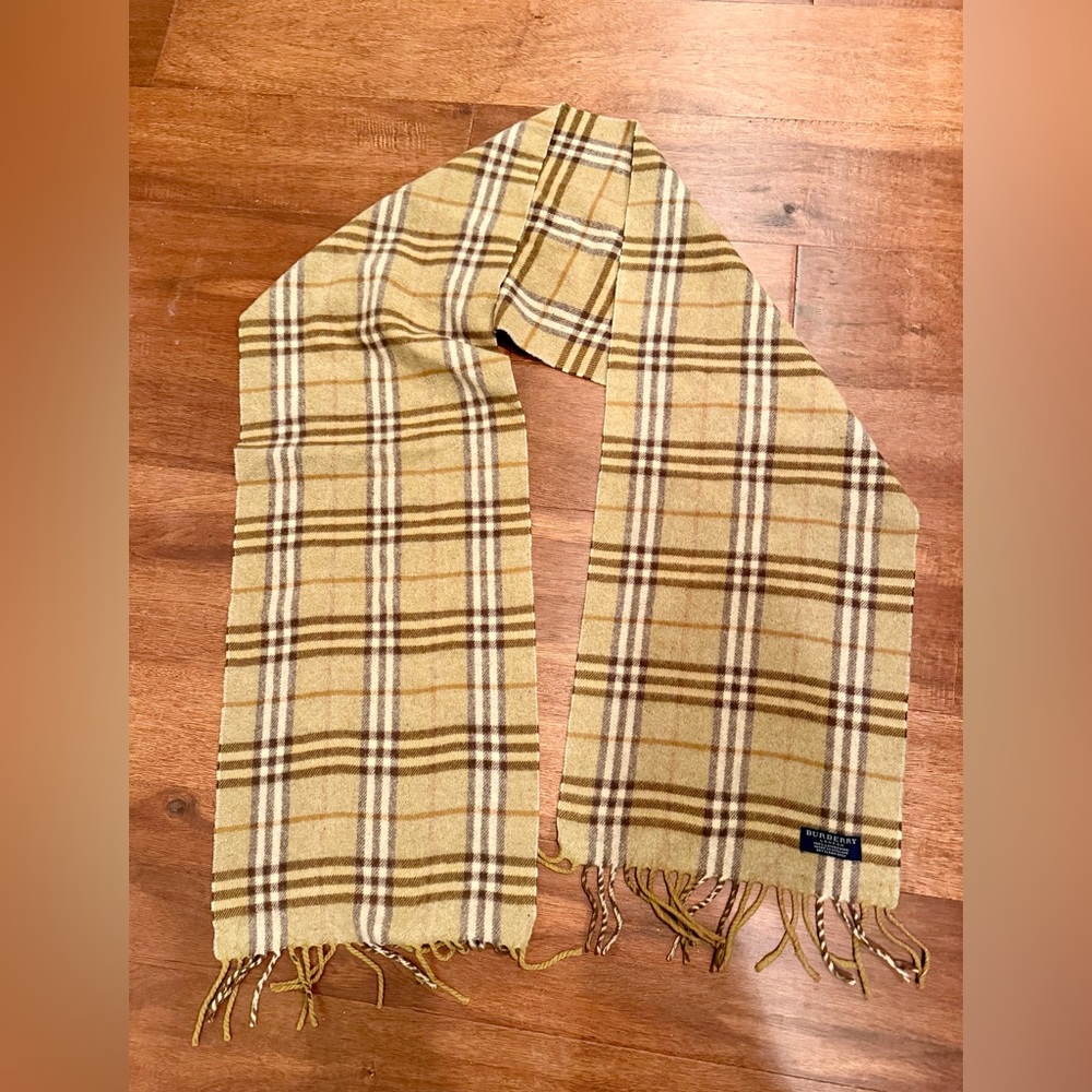 Burberry Beige and Brown Checkered Scarf - Picture 1 of 6